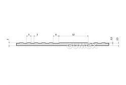 ODIN ECO, 3mm, Breite 1200mm, 70°ShA, SBR, Hammermuster, -30°C/+70°C, schwarz, 